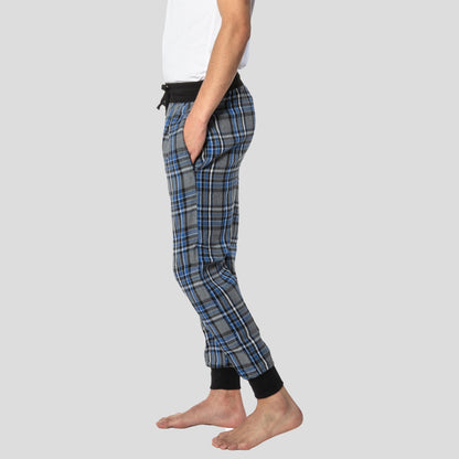 Men's Flannel Jogger Lounge Pants - Charcoal/Blue - FINAL SALE