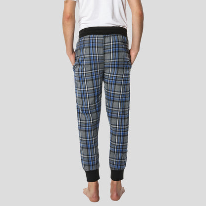 Men's Flannel Jogger Lounge Pants - Charcoal/Blue - FINAL SALE