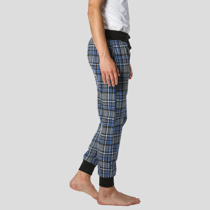 Men's Flannel Jogger Lounge Pants - Charcoal/Blue - FINAL SALE