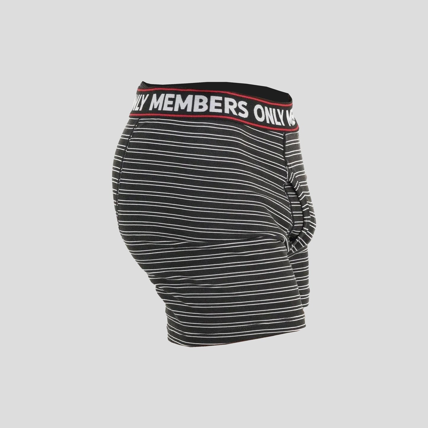 Men's 3 Pack Poly Spandex Athletic Stripe Boxer Briefs - BLACK GREY STRIPE - FINAL SALE