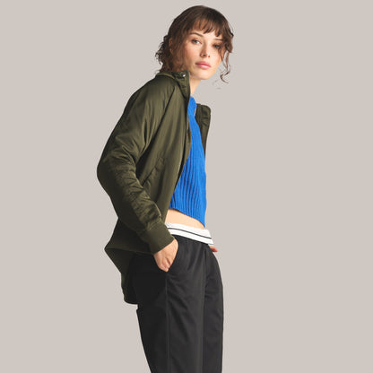 Women's Satin Bomber Jacket