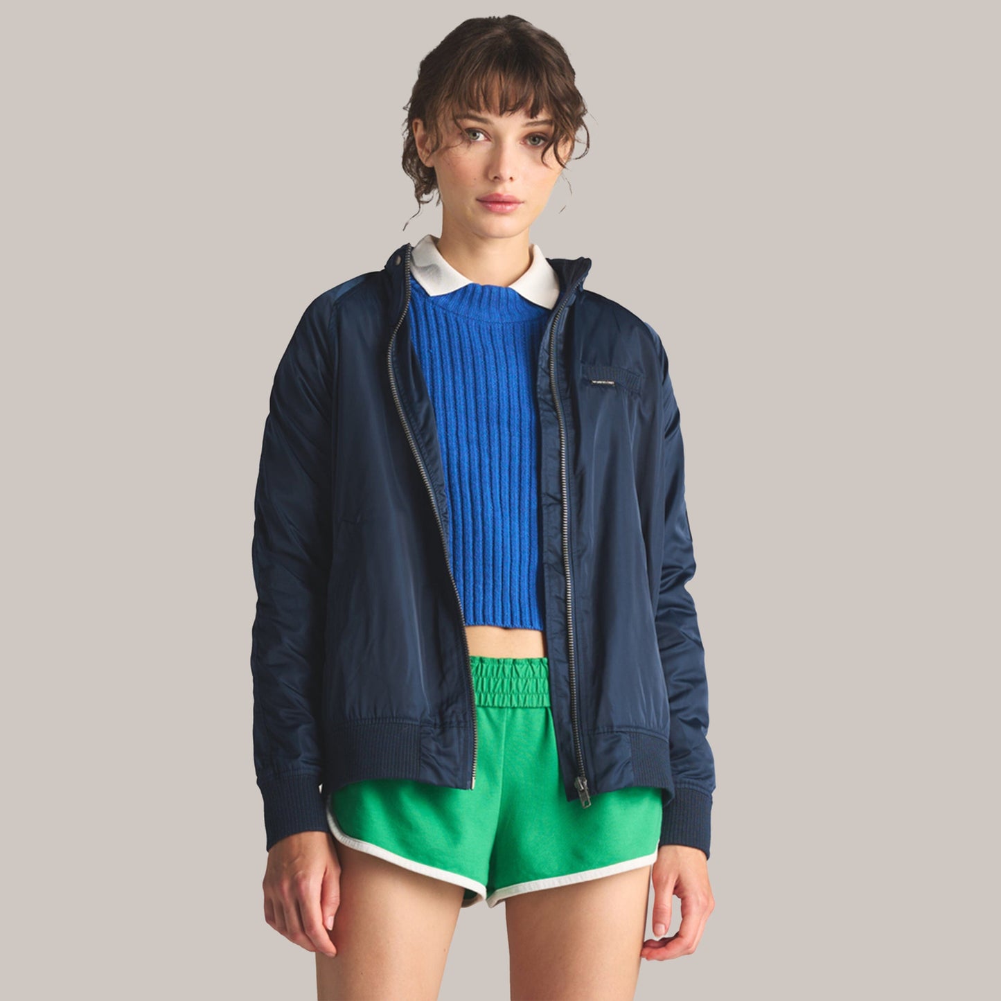 Women's Satin Bomber Jacket