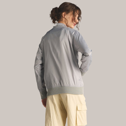 Women's Satin Bomber Jacket