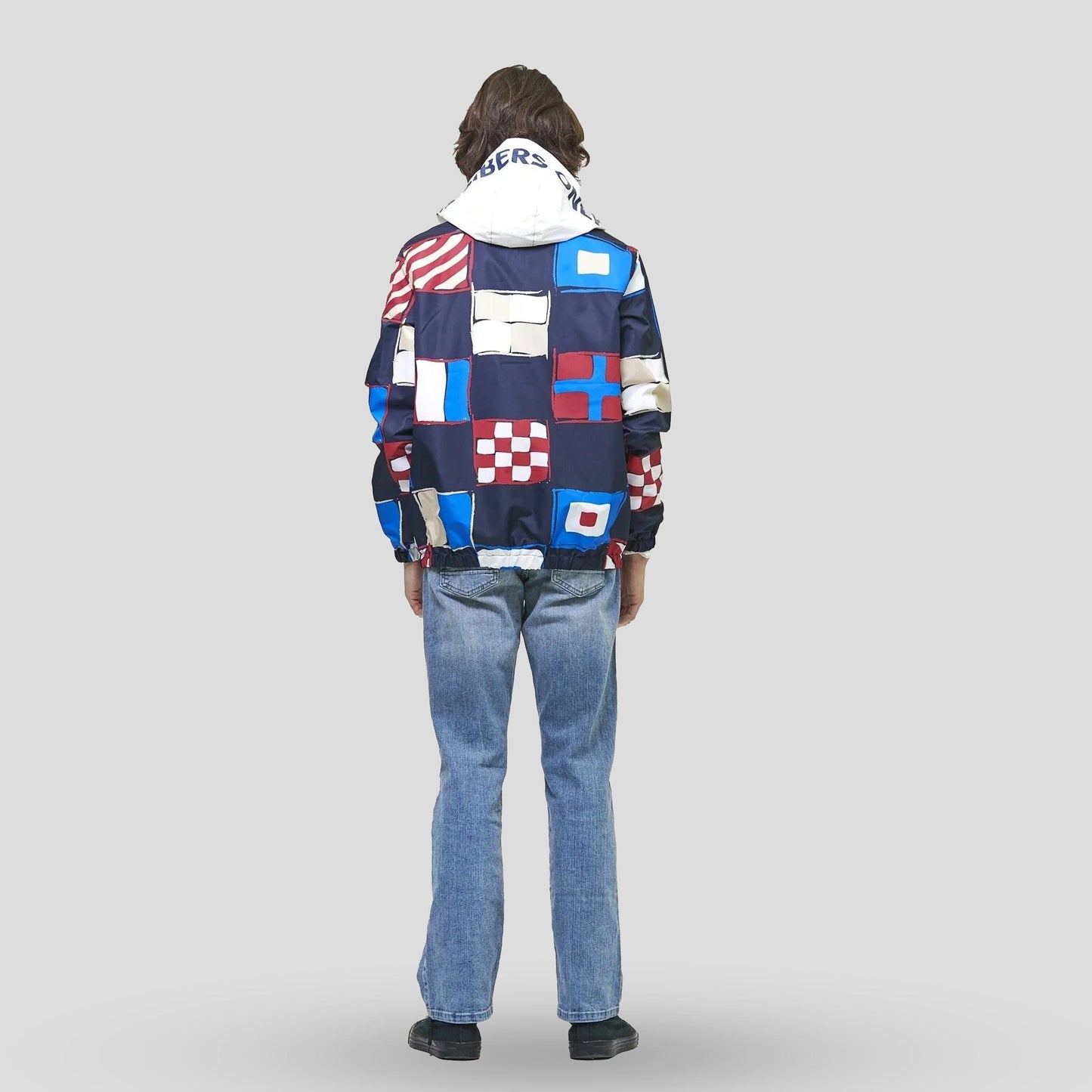 Men's Flag Print Pullover Windbreaker Jacket  - FINAL SALE