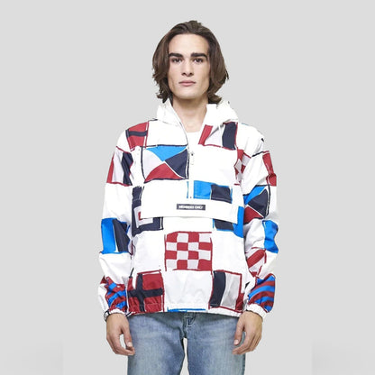 Men's Flag Print Pullover Windbreaker Jacket  - FINAL SALE