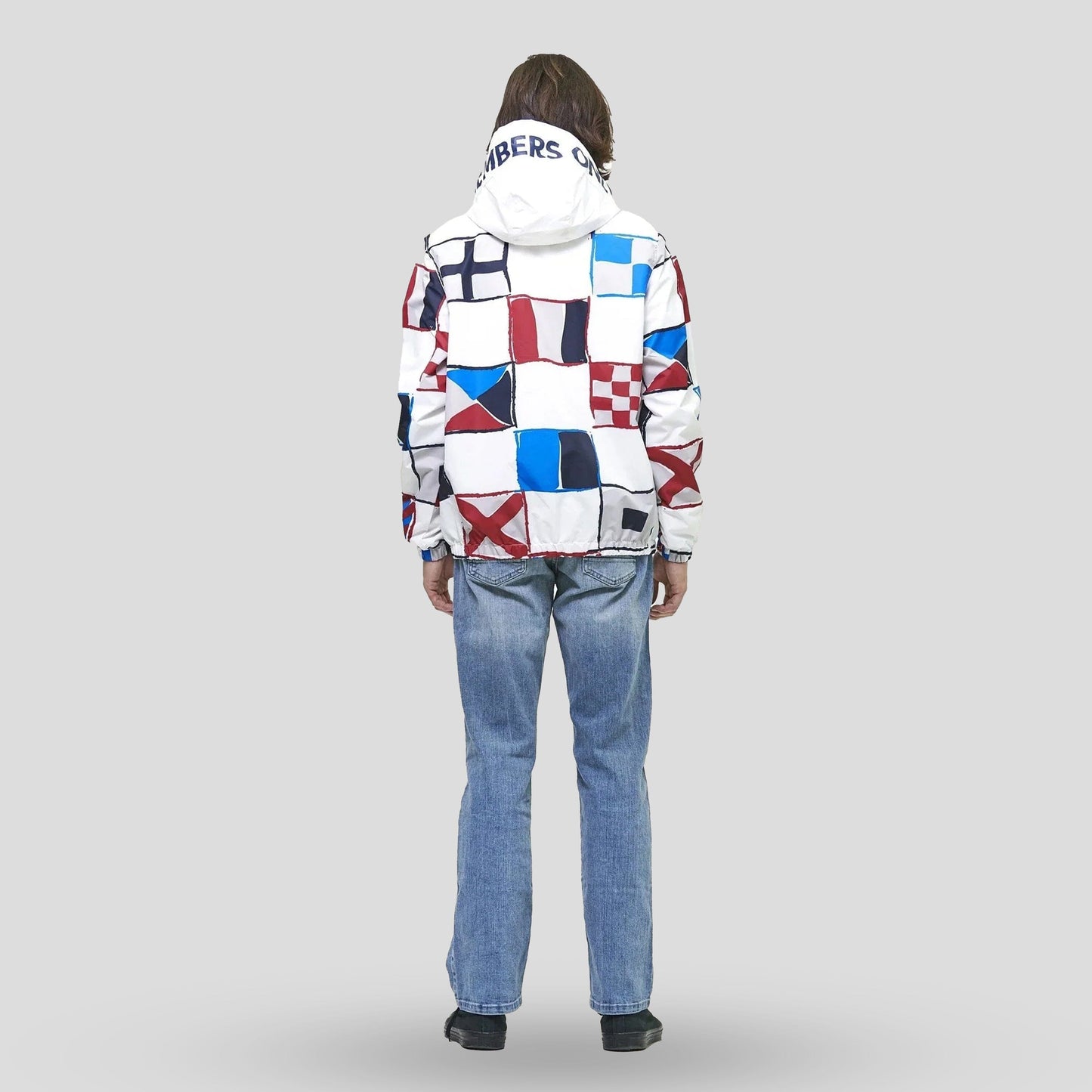 Men's Flag Print Pullover Windbreaker Jacket  - FINAL SALE