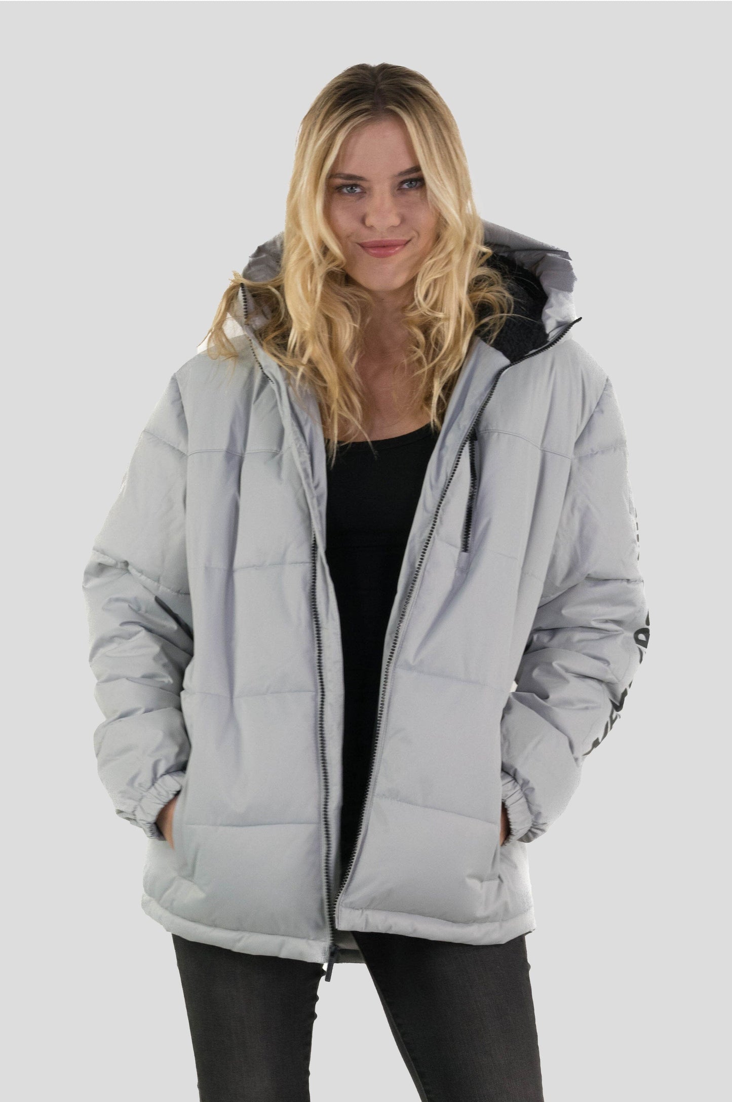 Women's Twill Block Puffer Oversized Jacket - FINAL SALE