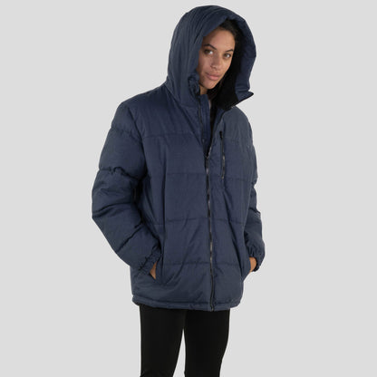 Women's Twill Block Puffer Oversized Jacket - FINAL SALE