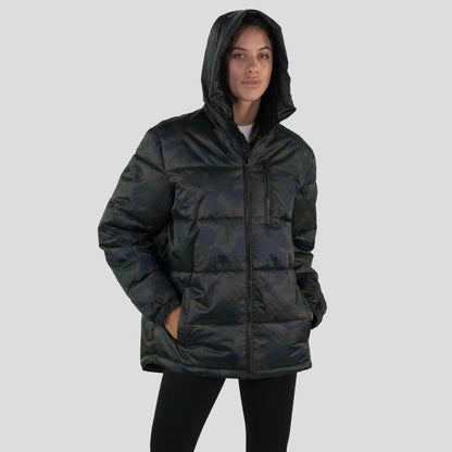 Women's Twill Block Puffer Oversized Jacket - FINAL SALE