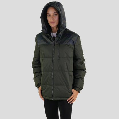 Women's Twill Block Puffer Oversized Jacket - FINAL SALE