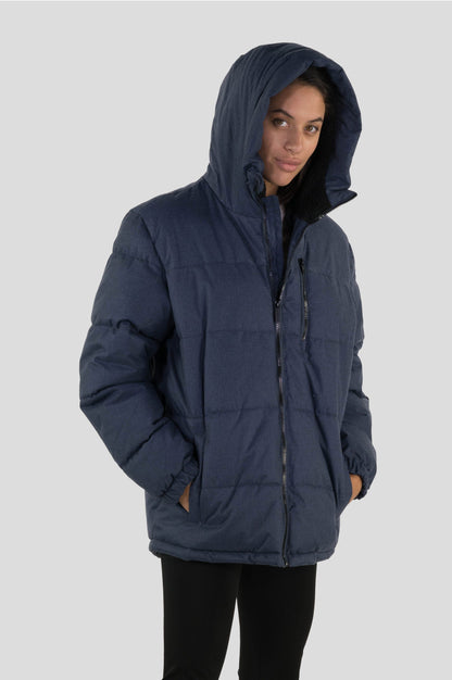 Women's Twill Block Puffer Oversized Jacket - FINAL SALE