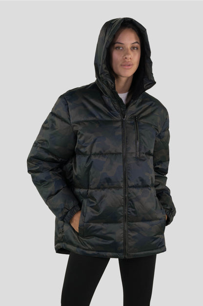 Women's Twill Block Puffer Oversized Jacket - FINAL SALE