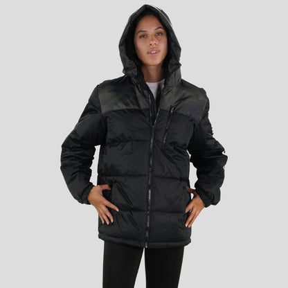 Women's Twill Block Puffer Oversized Jacket - FINAL SALE