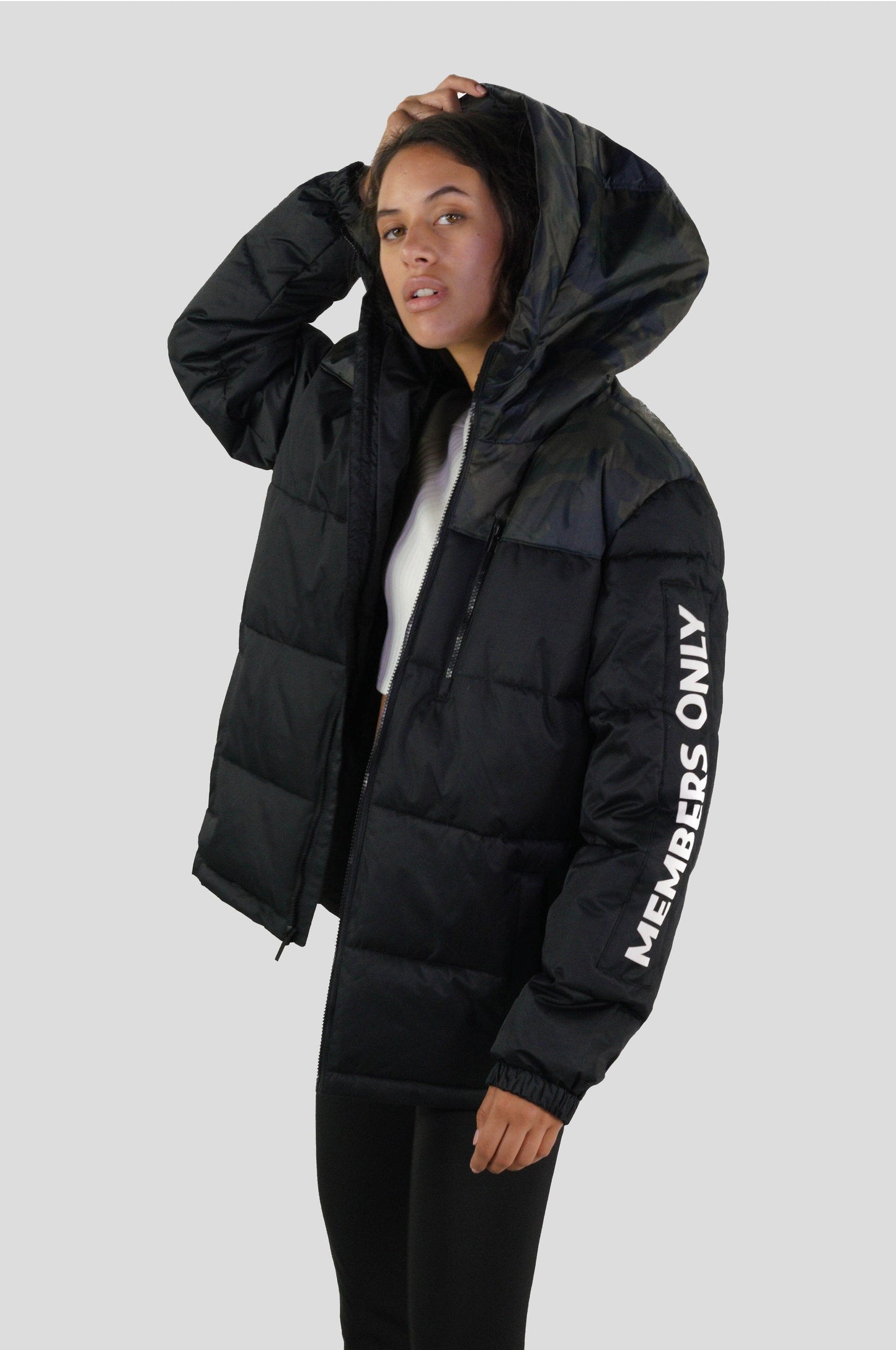 Women's Twill Block Puffer Oversized Jacket - FINAL SALE