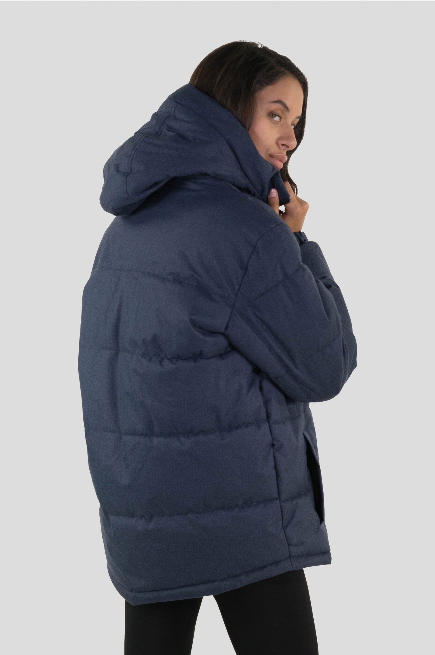 Women's Twill Block Puffer Oversized Jacket - FINAL SALE