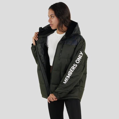 Women's Twill Block Puffer Oversized Jacket - FINAL SALE