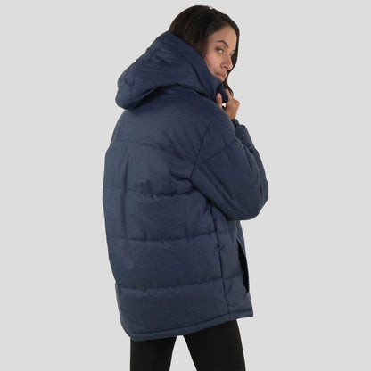 Women's Twill Block Puffer Oversized Jacket - FINAL SALE