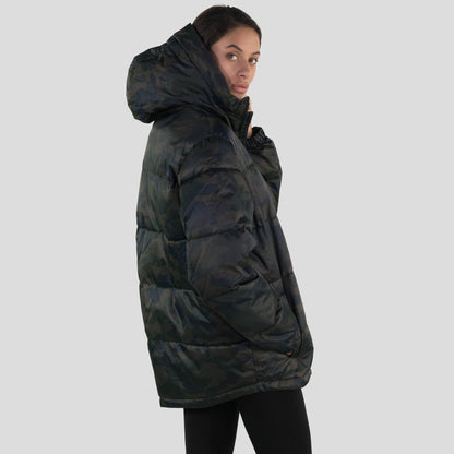 Women's Twill Block Puffer Oversized Jacket - FINAL SALE