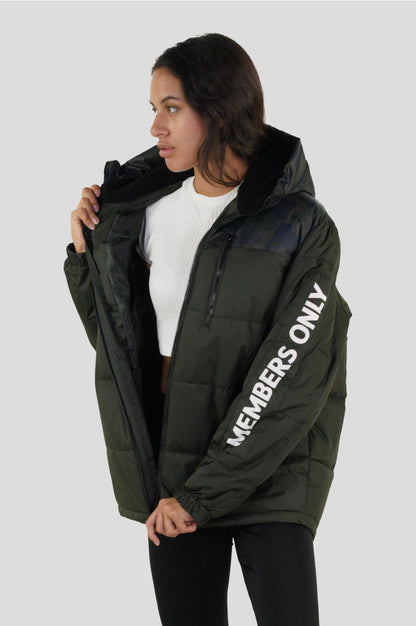 Women's Twill Block Puffer Oversized Jacket - FINAL SALE