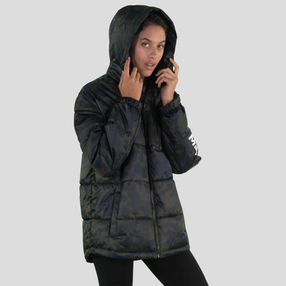 Women's Twill Block Puffer Oversized Jacket - FINAL SALE