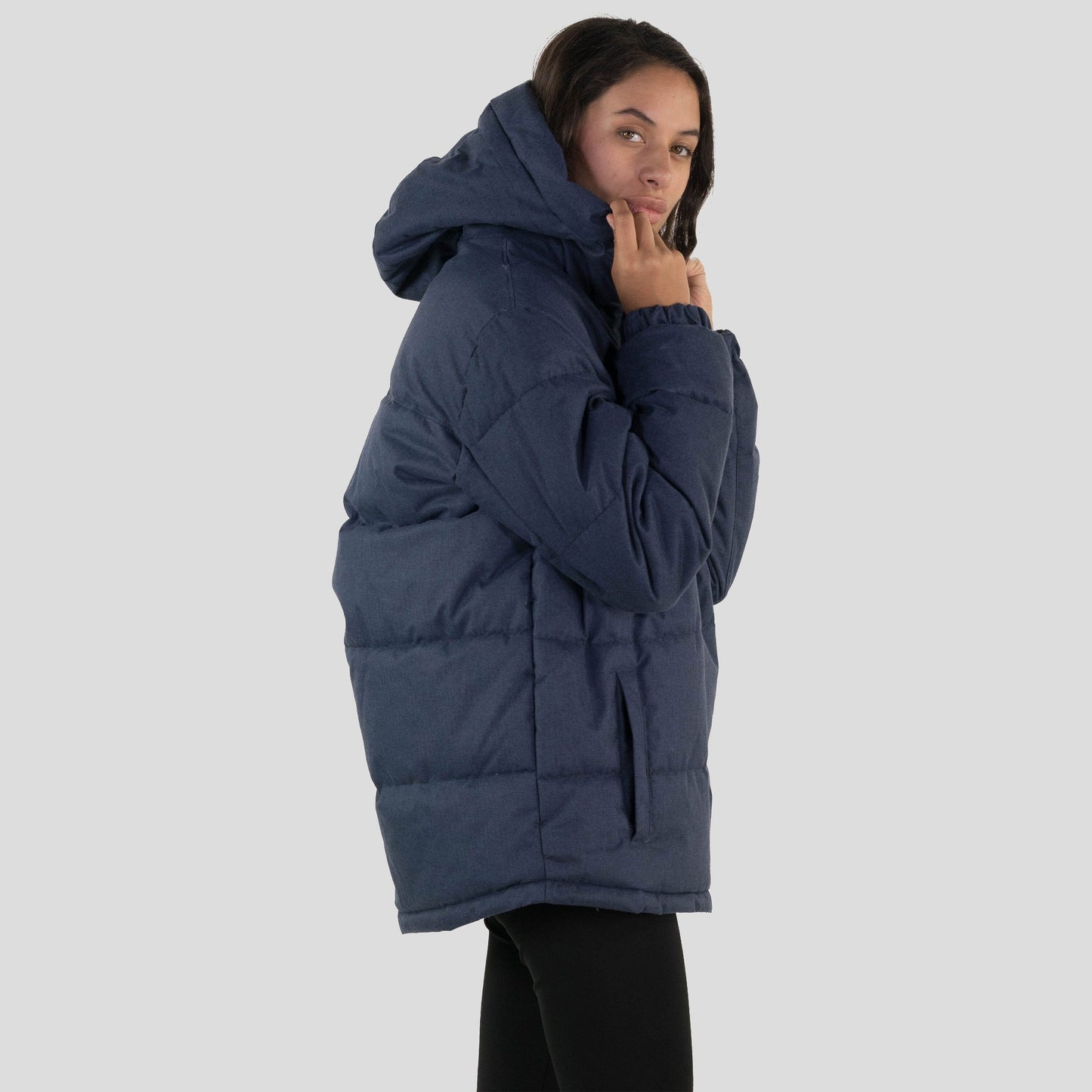 Women's Twill Block Puffer Oversized Jacket - FINAL SALE