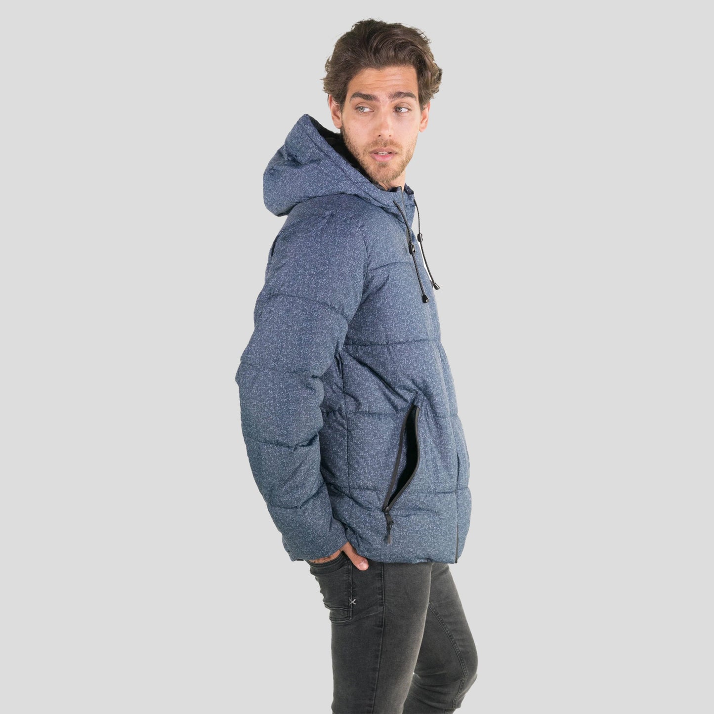 Men's Heather Print Puffer Jacket - FINAL SALE