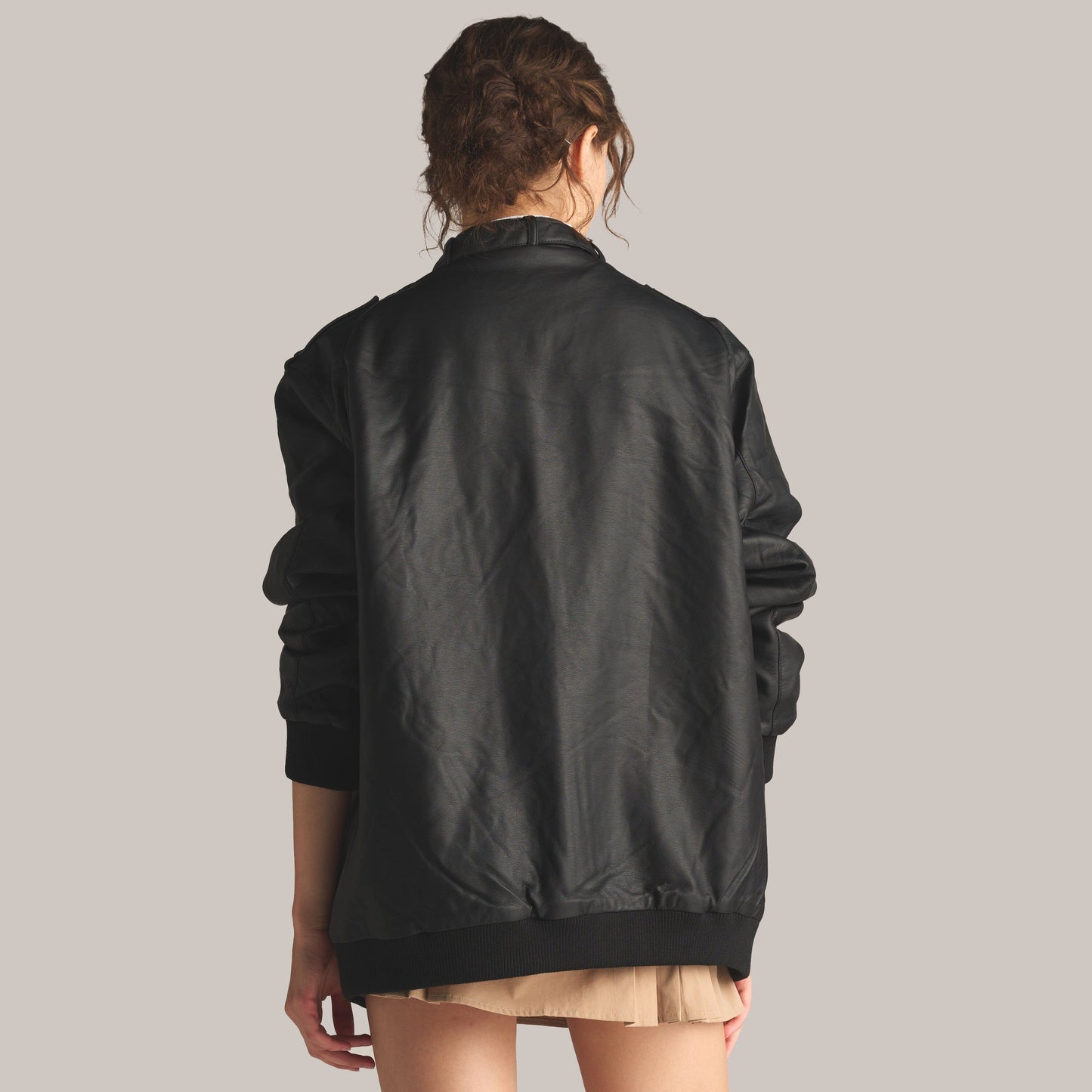 Women's Faux Leather Iconic Racer Oversized Jacket