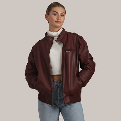 Women's Faux Leather Iconic Racer Oversized Jacket