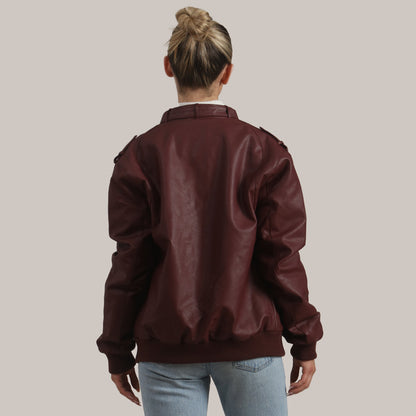 Women's Faux Leather Iconic Racer Oversized Jacket