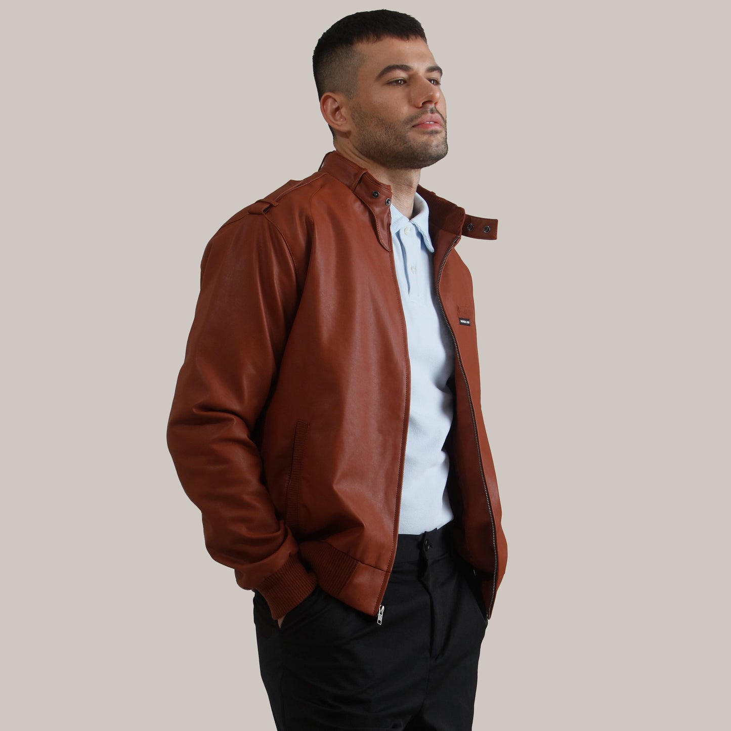 Men's Faux Leather Iconic Racer Jacket