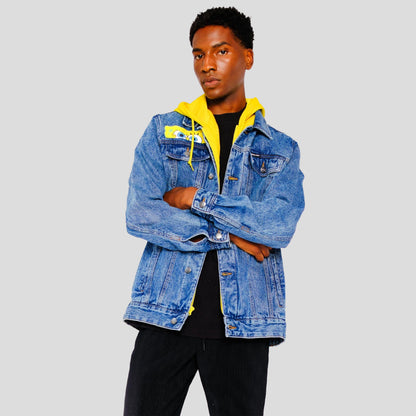 Men's Spongebob Hoodie Trucker Jacket - FINAL SALE