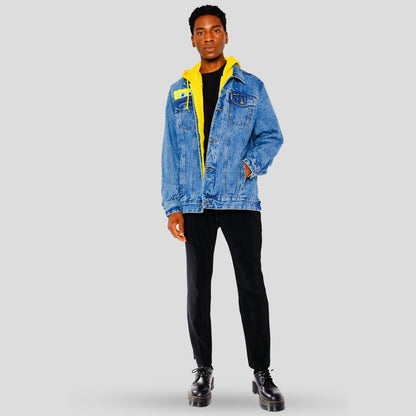 Men's Spongebob Hoodie Trucker Jacket - FINAL SALE