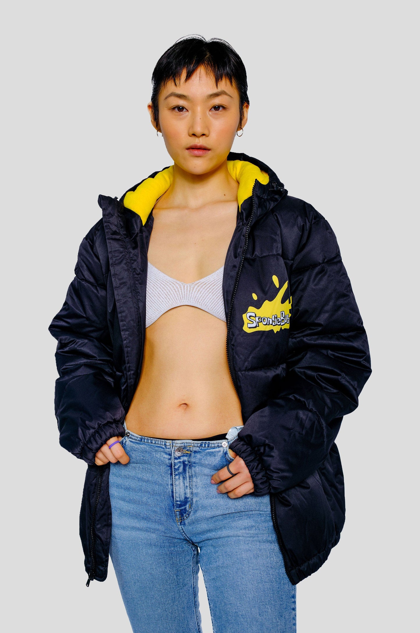 Women's Rad Spongebob Puffer Oversized Jacket - FINAL SALE