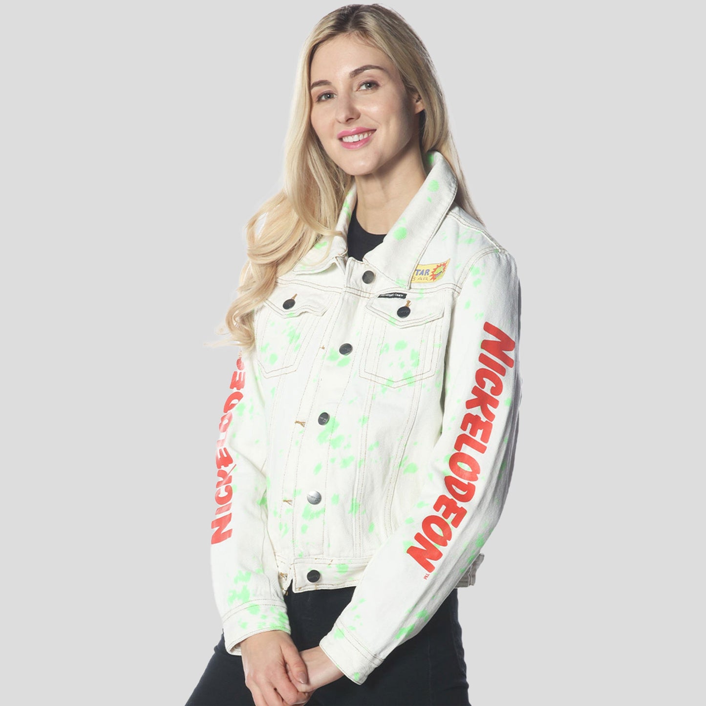 Women's White Denim Nickelodeon Trucker With Pai Jacket - FINAL SALE