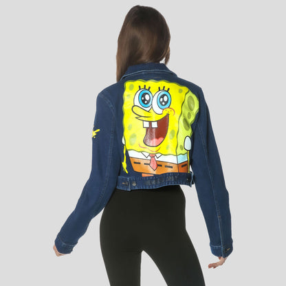 Women's Spongebob Denim Trucker Jacket - FINAL SALE