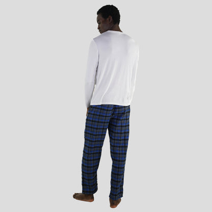 Men's Bamboo Rayon Long Sleeve Knit Sleep Shirt - White - FINAL SALE