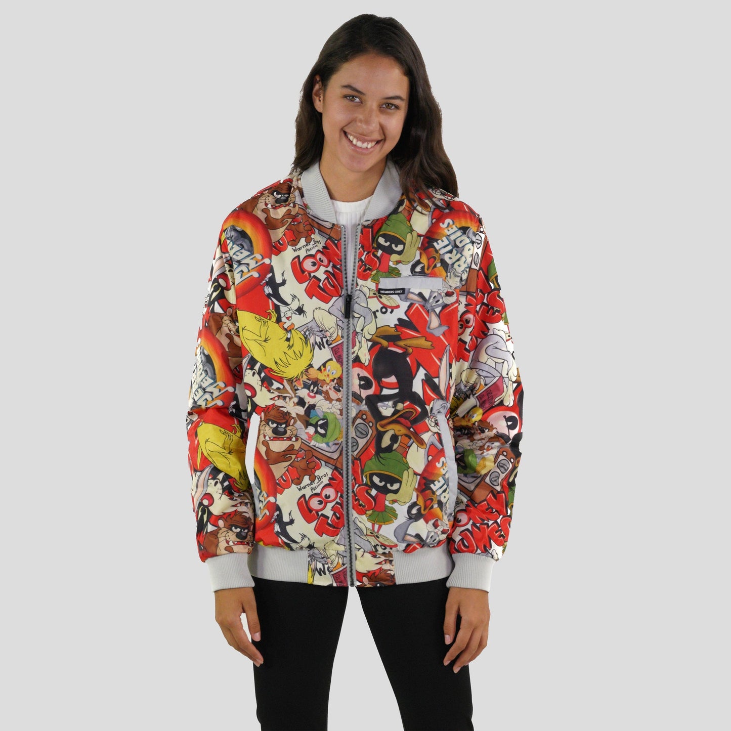 Women's Looney Tunes Vintage Mash Print Oversized Jacket - FINAL SALE