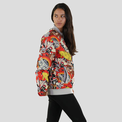 Women's Looney Tunes Vintage Mash Print Oversized Jacket - FINAL SALE