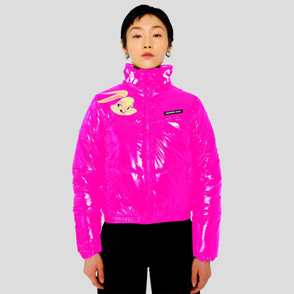 Women's Space Jam High Shine Puffer with Printed Jacket - FINAL SALE