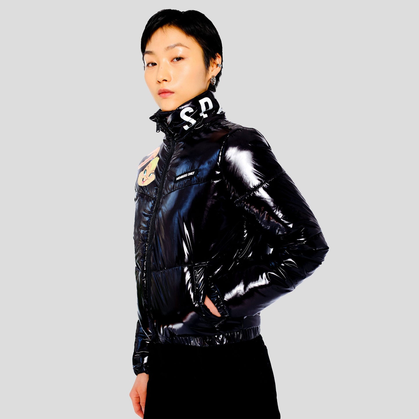 Women's Space Jam High Shine Puffer with Printed Jacket - FINAL SALE