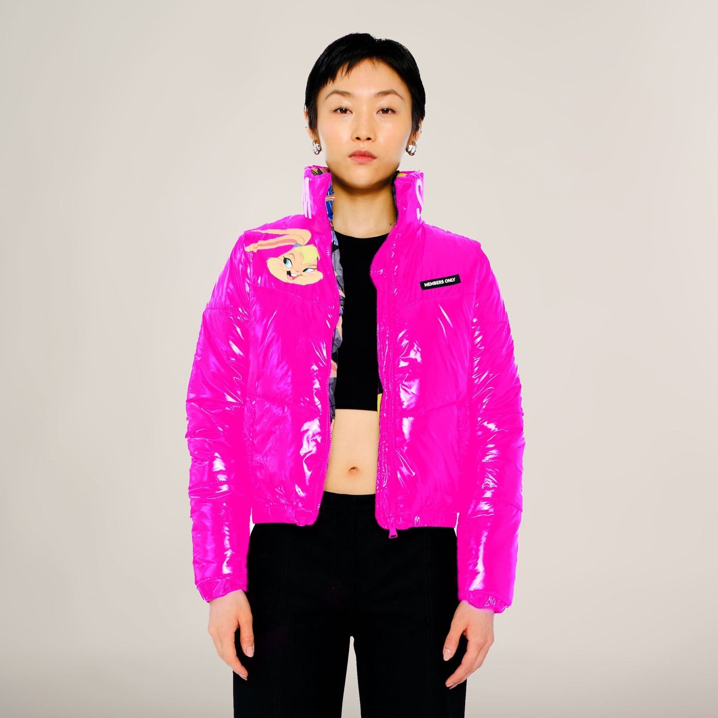 Women's Space Jam High Shine Puffer with Printed Jacket - FINAL SALE