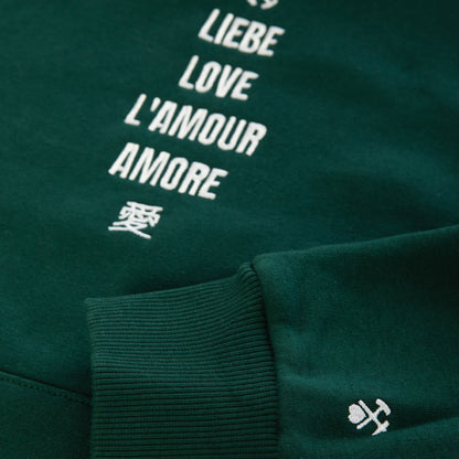 Hoodie "Love" Bottle Green