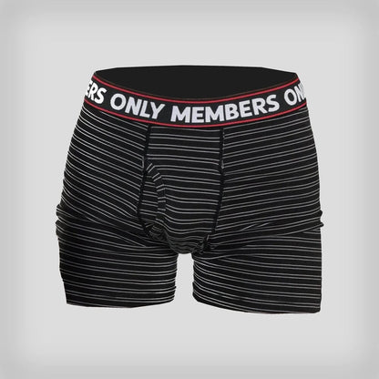 Men's 3 Pack Poly Spandex Athletic Stripe Boxer Briefs - BLACK GREY STRIPE - FINAL SALE