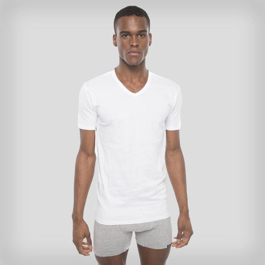 Men's 3PK Cotton V-Neck T-Shirt - White - FINAL SALE