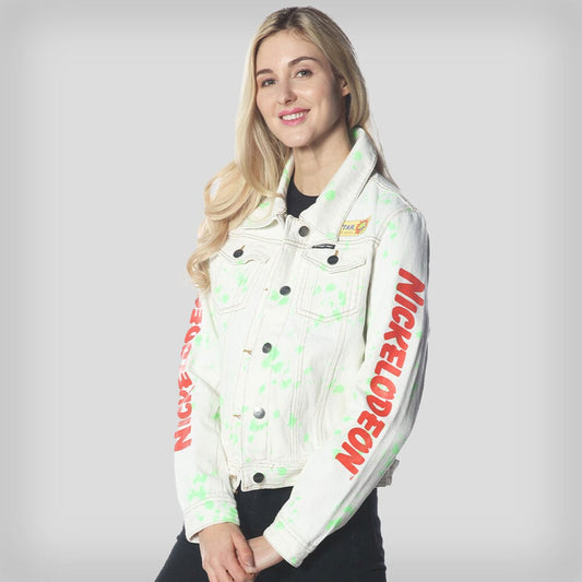 Women's White Denim Nickelodeon Trucker With Pai Jacket - FINAL SALE