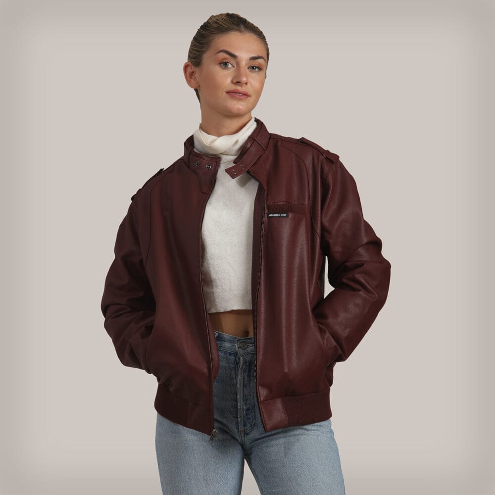 Women's Faux Leather Iconic Racer Oversized Jacket