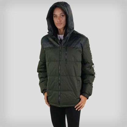 Women's Twill Block Puffer Oversized Jacket - FINAL SALE