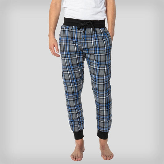 Men's Flannel Jogger Lounge Pants - Charcoal/Blue - FINAL SALE