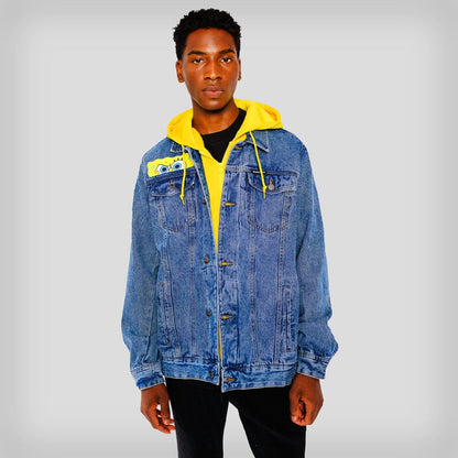 Men's Spongebob Hoodie Trucker Jacket - FINAL SALE