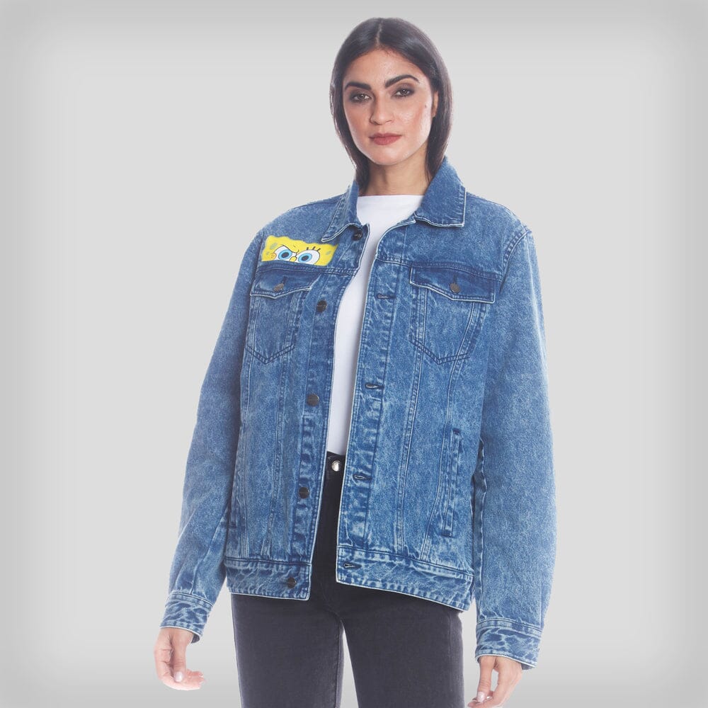 Women's SpongeBob Denim Oversized Jacket - FINAL SALE